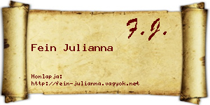 Fein Julianna névjegykártya